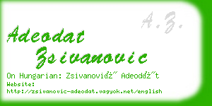 adeodat zsivanovic business card